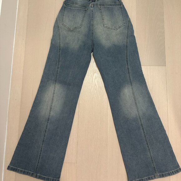 y2k Blue Gray Flare Jeans - Picture 4 of 5